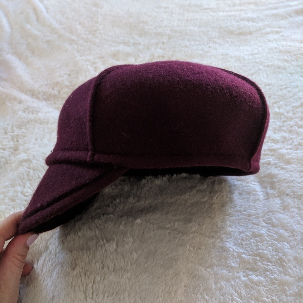🌟last day:Tarnish Maroon Wool Felt Newsboy Hat - Picture 2 of 7